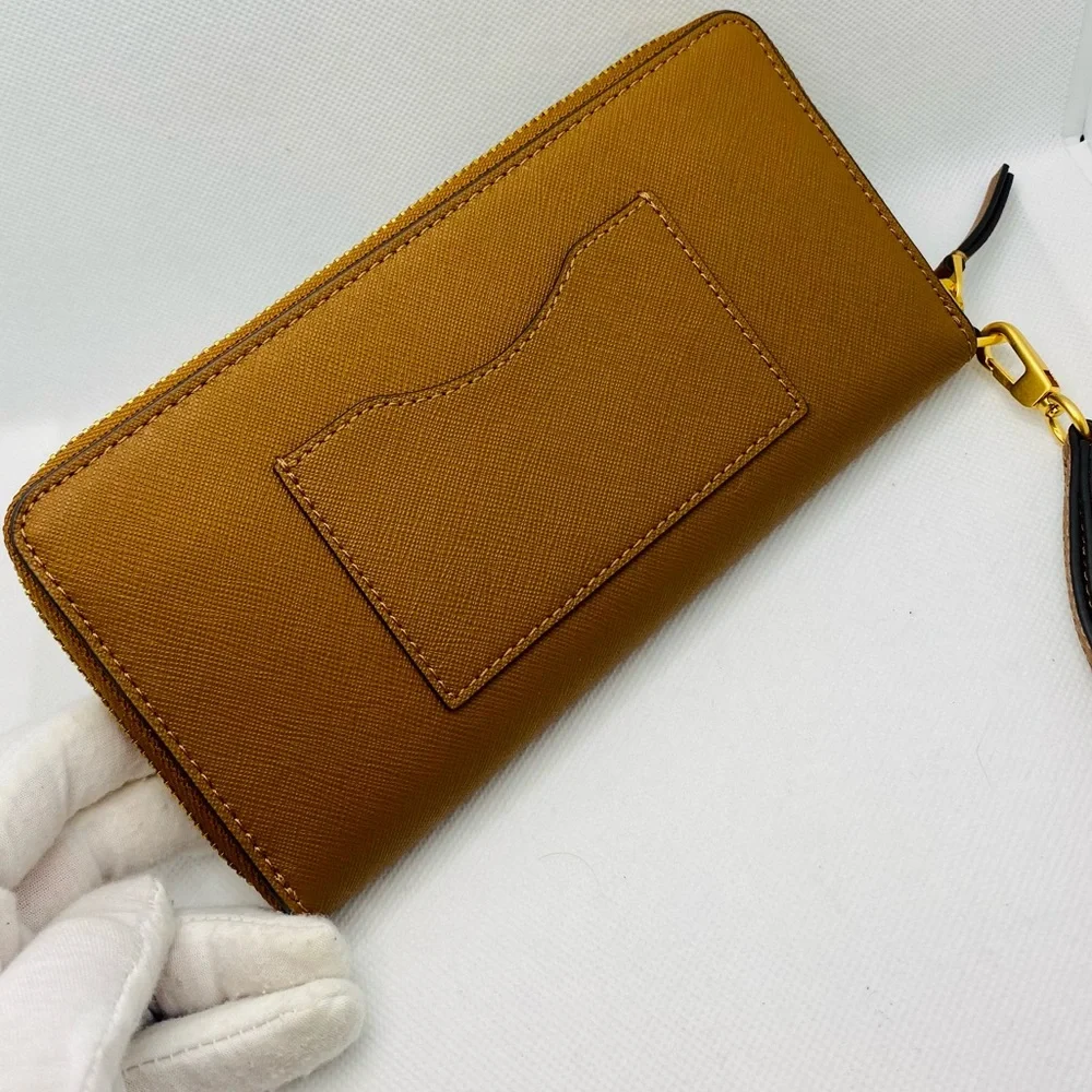 NEW! Tory Burch Emerson Moose Brown Leather Zip Continental Wallet